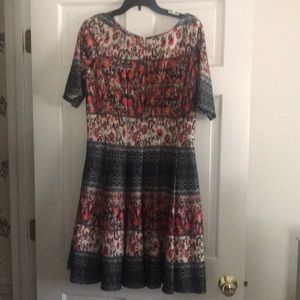 Rich fall colored fit and flare dress